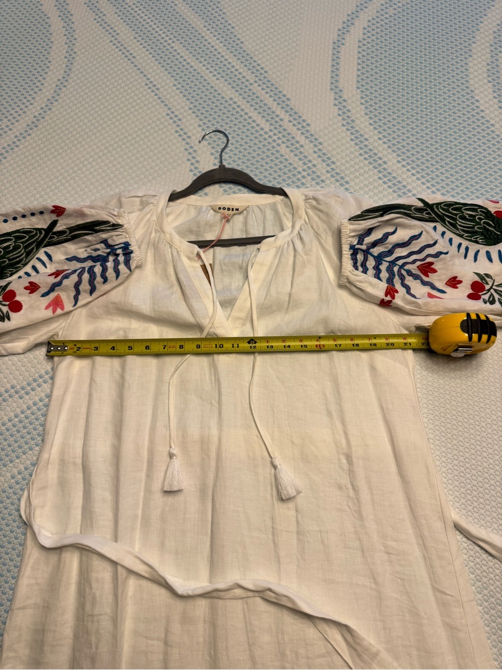 Boden Embroidered Linen Tassel Dress - Picture 8 of 9